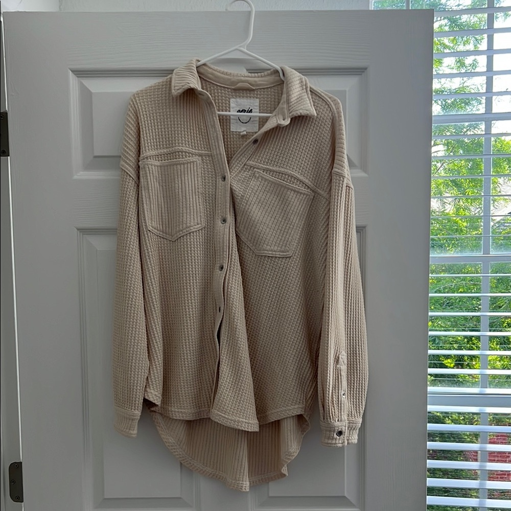 Aerie Cream Button Down Shirt